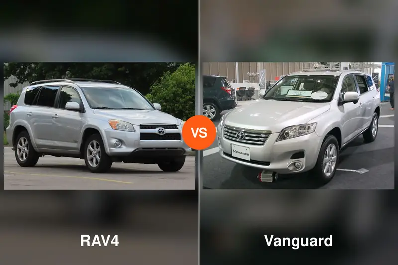 Toyota RAV4 and Vanguard side by side
